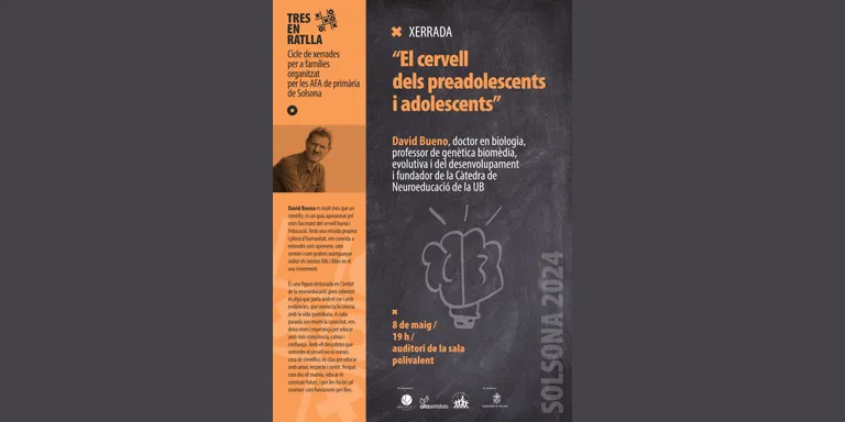 El cicle de xerrades per a famílies "Tres en ratlla" tanca el curs amb una sessió sobre el cervell dels preadolescents i adolescents