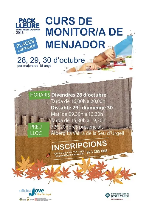 L'Oficina Jove organitza un curs de monitor de menjador