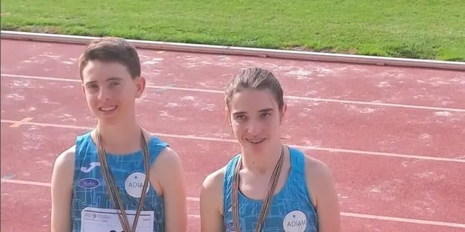 Laia Fabra i Manel Segarra (ADIAM) campiona i sostcampió de Catalunya al Campionat d'Atletisme