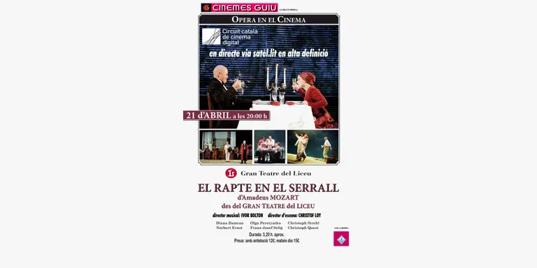 Cinemes Guiu ofereix en directe via satèl.lit l'òpera "El rapte en el serrall"
