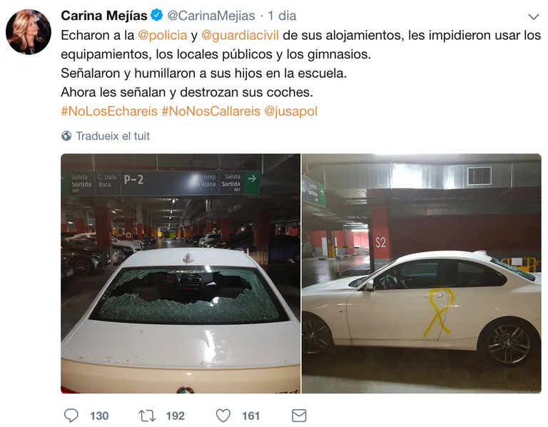 Polèmica per una piulada d'una regidora de Ciutadans sobre una agressió falsa a un cotxe d'un guàrdia civil a la Seu d'Urgell