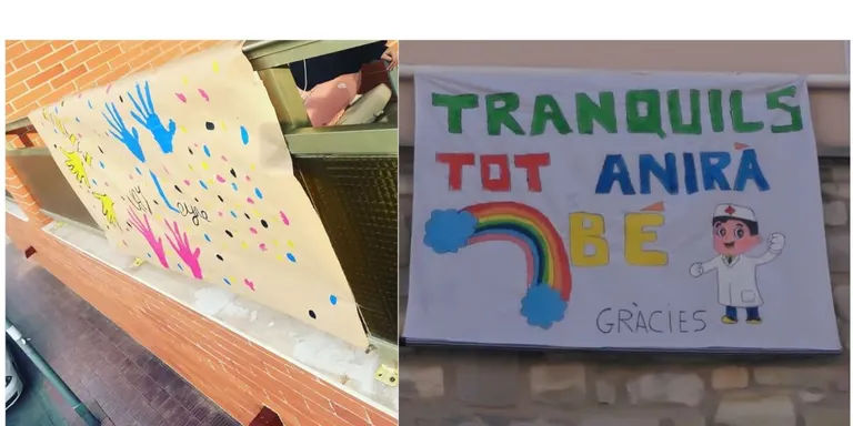 'Tot anirà bé', el missatge d'esperança als balcons d'Agramunt