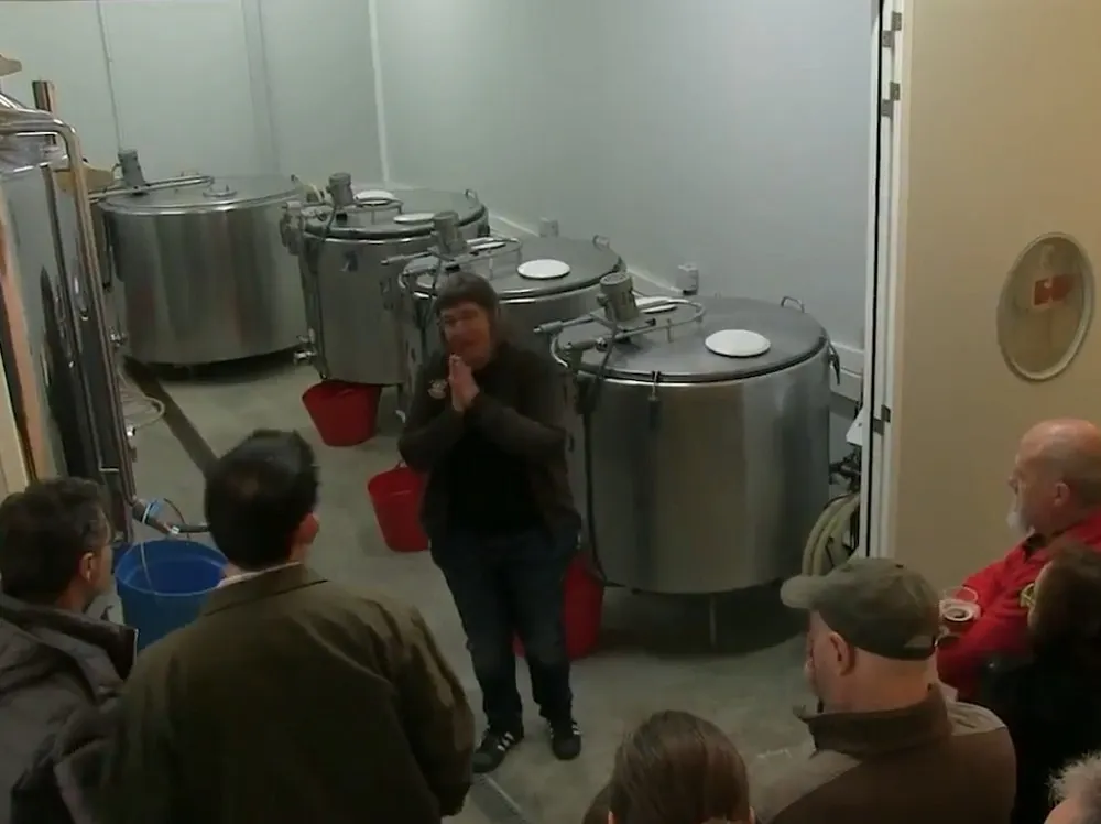 Interior de la fàbrica de cervesa Barra aquest dissabte