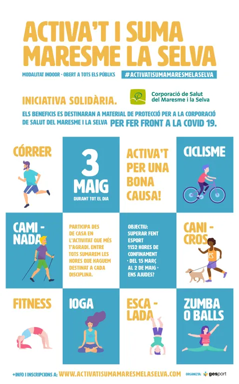 Iniciativa esportiva i solidària aquest diumenge a benefici de la compra de material sanitari per la CSMS