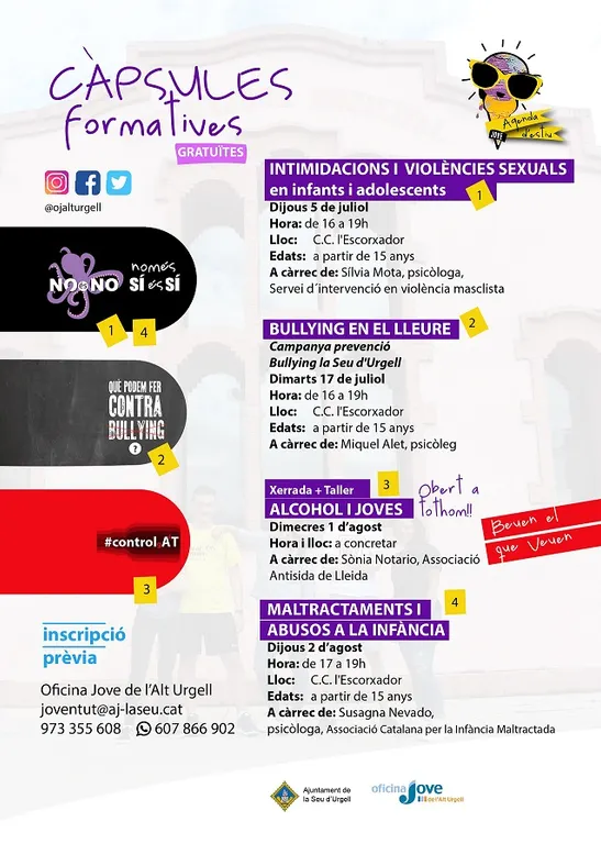 L’Oficina Jove de l’Alt Urgell programa aquest estiu 4 formacions gratuïtes diferents