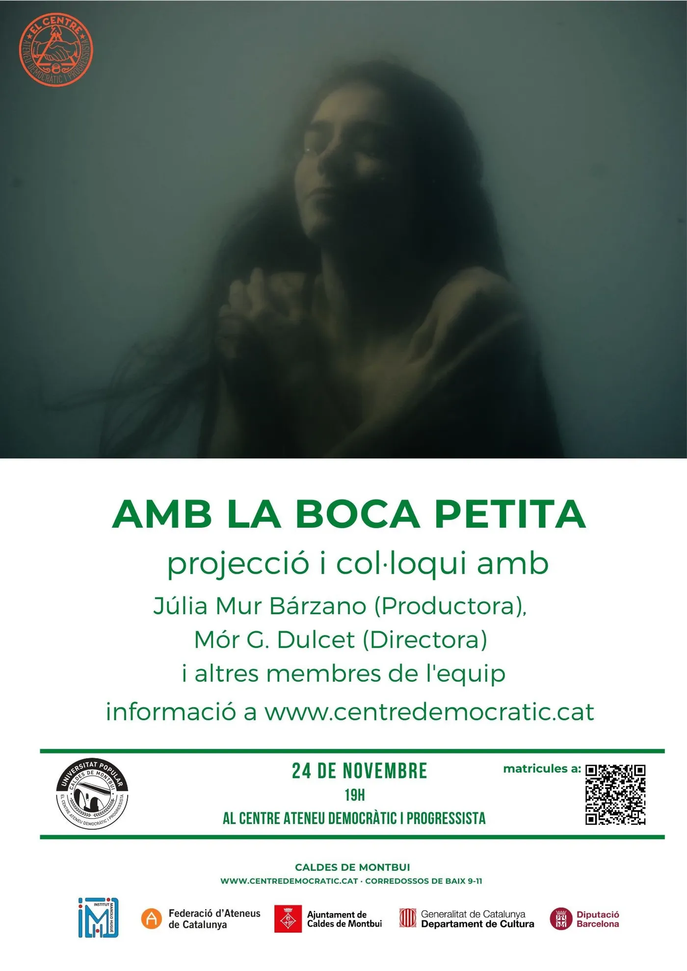 El curtmetratge ‘Amb la boca petita’, sobre els abusos sexuals dins de la parella, arriba a l’ateneu El Centre