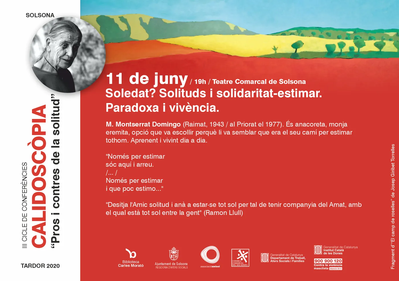 La monja i anacoreta Montserrat Domingo explica a Solsona la seva opció de vida basada en la solitud