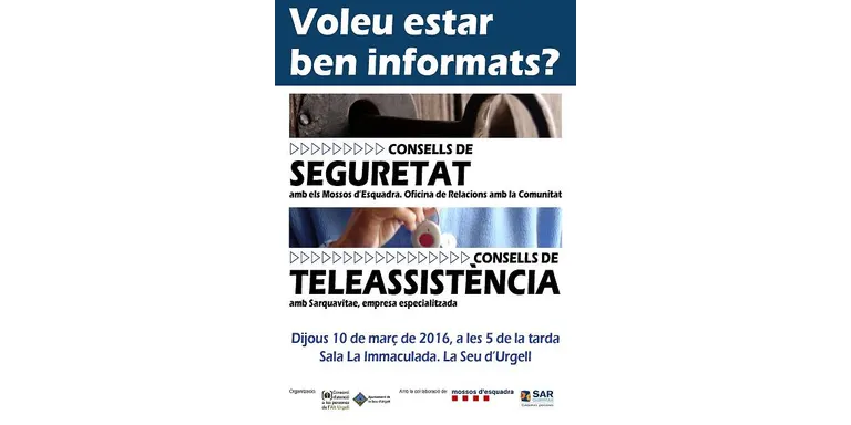 Xerrada per a gent gran sobre consells de seguretat i teleassistència