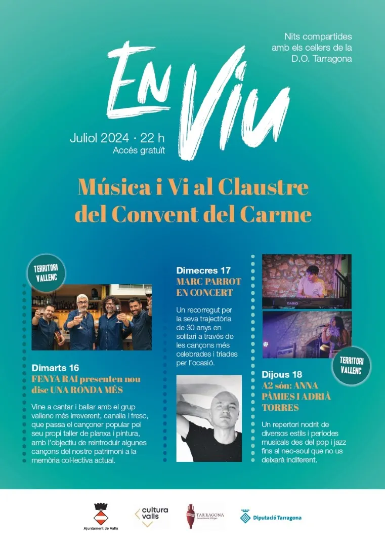 Arrenca el cicle En Viu, nits de música i vins de la DO de Tarragona