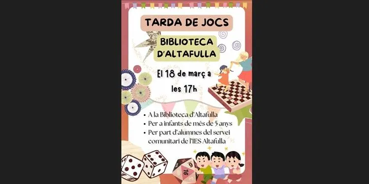 La Biblioteca d’Altafulla organitza una tarda de jocs de taula aquest dimecres