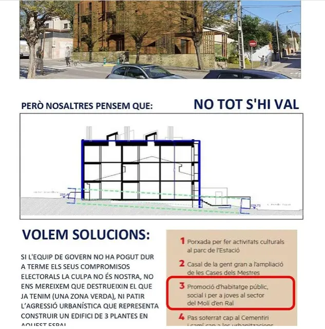 Els veïns de la bolera contraris al projecte d’habitatge per a joves asseguren que s’hi oposen per motius estrictament urbanístics