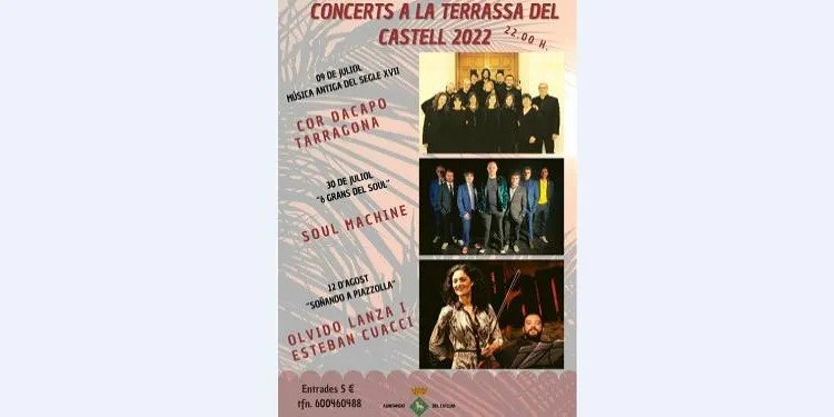 Els Concerts a la Terrassa del Castell del Catllar 2022 ja tenen cartell
