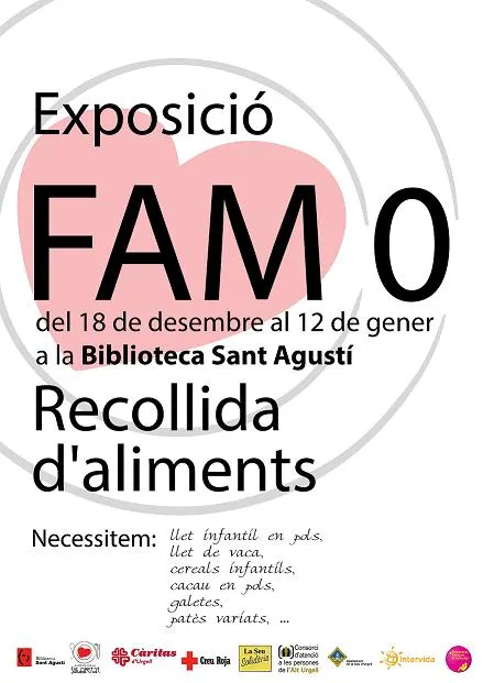 Exposició 'Fam O' i recollida d'aliments a la Biblioteca Sant Agustí de la Seu
