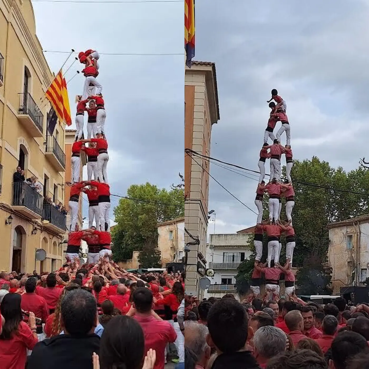 Les dues colles vallenques s’acomiaden amb castells de 8