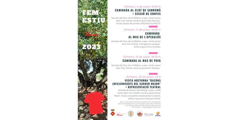 Aquest dimarts s’iniciaran les caminades d'estiu per conèixer i descobrir el terme municipal de Constantí