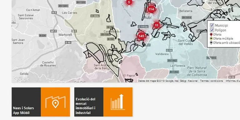 El web de Rubiempresa estrena un cercador de naus i solars en venda o lloguer