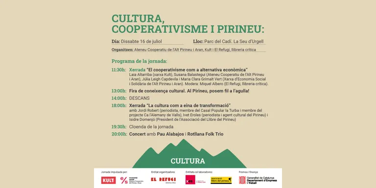 La Seu d'Urgell acollirà dissabte la jornada 'Cultura, Cooperativisme i Pirineu'
