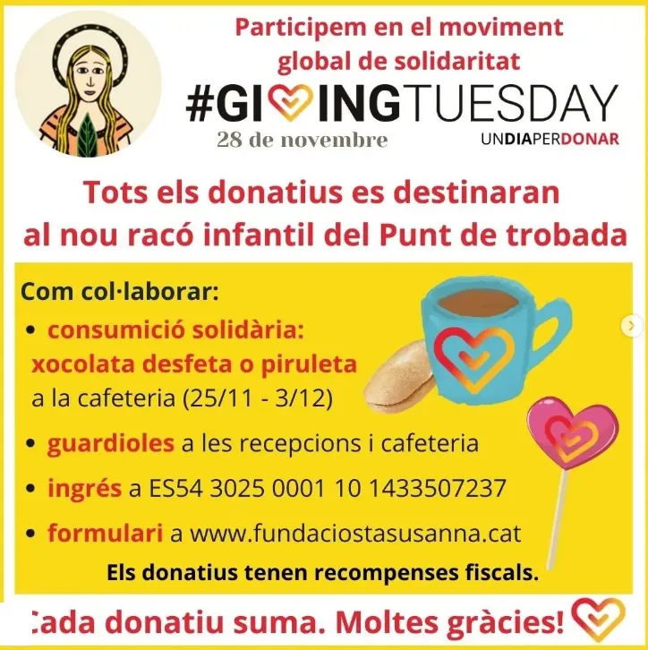 La Fundació Santa Susanna torna a participar al dia solidari internacional Giving Tuesday