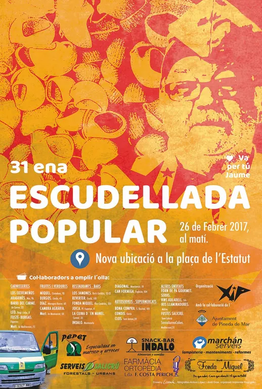 L'Escudellada Popular del XIP arriba a la seva edició número 31 i està dedicada a en Jaume Buch
