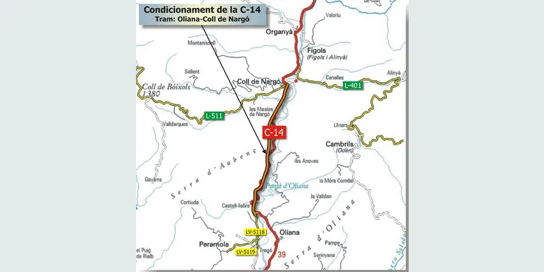El tram de Tresponts, el més perillós de les carreteres de l'Alt Pirineu