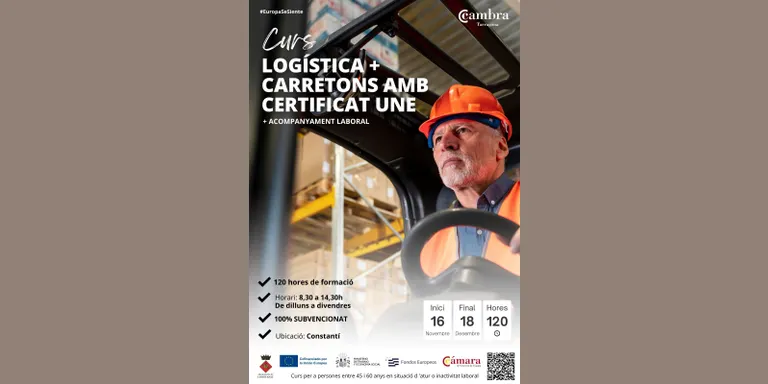 Últimes places disponibles per al curs de logística i carretoner per a majors de 45 anys