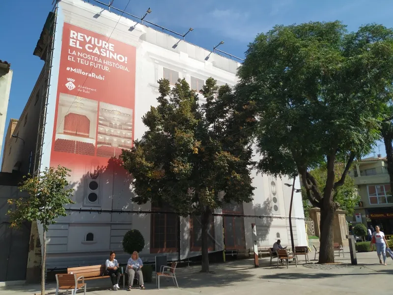 El Casino de la plaça Catalunya, aquest dimarts al matí