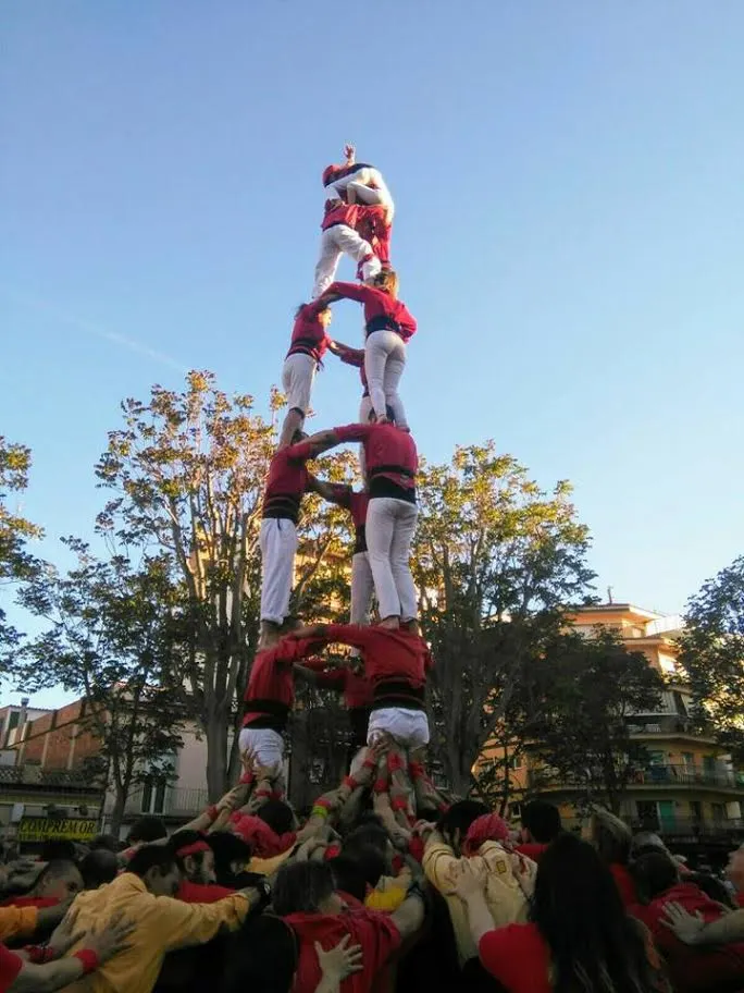 Castells de set pisos a la celebració del 3er aniversari dels Castellers de l'Alt Maresme