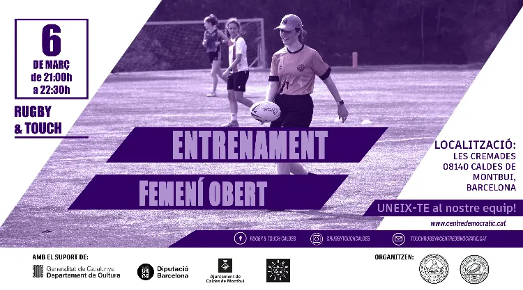 L’equip de Rugby & Touch de Caldes organitza un entrenament femení en Celebració del Dia de la Dona