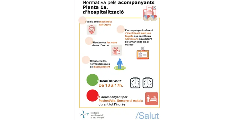 La Fundació Sant Hospital de la Seu comença a retirar restriccions en les visites a pacients per la millora de dades de la COVID-19