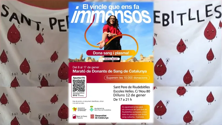 Toca donar sang i plasma el dilluns 12 de gener a Sant Pere de Riudebitlles