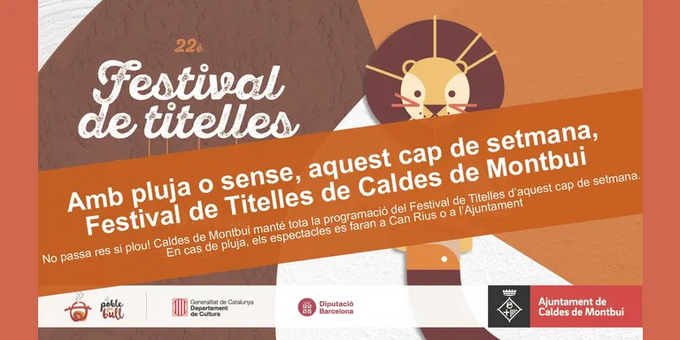 Prop de 3.000 persones han gaudit aquest cap de setmana del Festival de Titelles Romà Martí. Aquesta ha estat la 22a edició, una edició passada per aigua, que va obligar a canviar l aubicació d'algunes de les activitats de diumenge tarda
