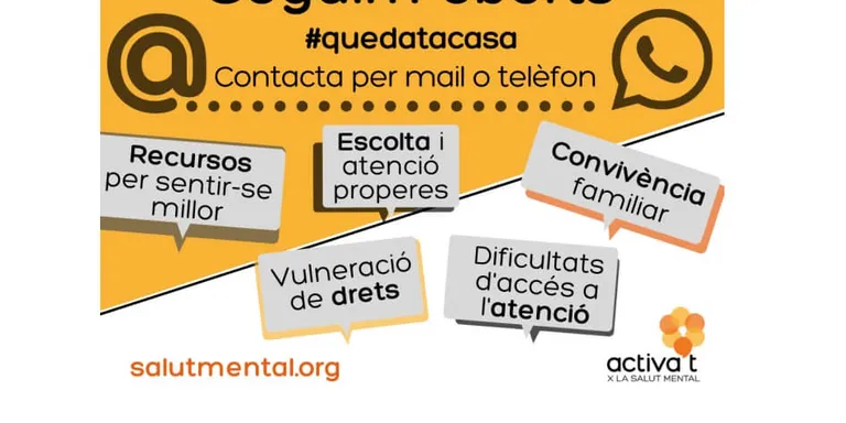 Salut mental en temps de confinament: l'Espai 'Situa't' t'escolta