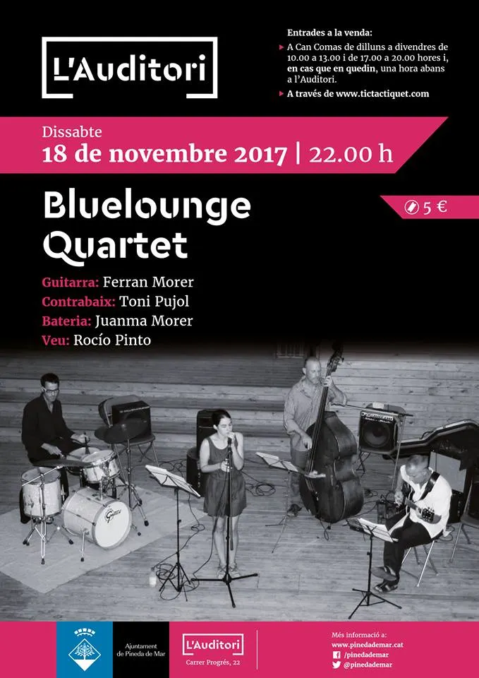 Bluelounge Quartet, amb la cantant Rocío Pinto, aquest dissabte a l'Auditori