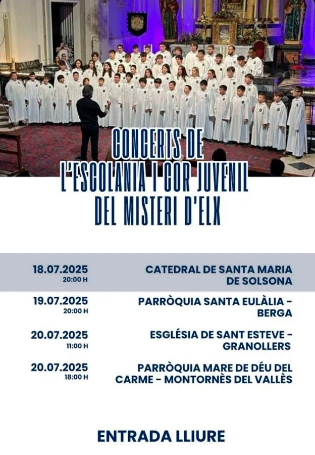 L'Escolania i el Cor Juvenil del Misteri d'Elx actuaran la setmana que ve a la Catedral
