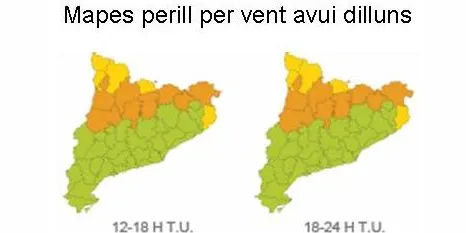 Alerta per fort vent al Pirineu i Prepirineu