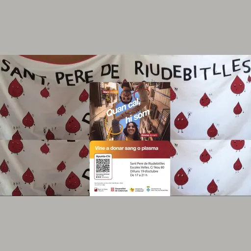 Toca donar sang i plasma el dilluns 19 d’octubre a Sant Pere de Riudebitlles