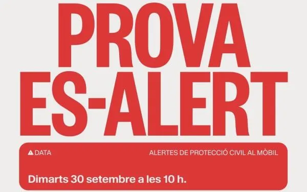 Aquest dimarts 30 de setembre es farà una prova del sistema d’alertes mòbils a Altafulla i al conjunt de la demarcació