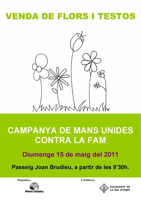 Venda de flors i testos a benefici de Mans Unides