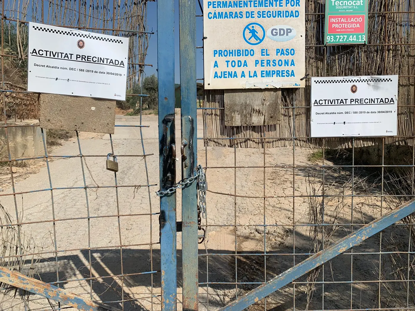 L'empresa GDP continua sense trencar el quart precinte ordenat per l'Ajuntament