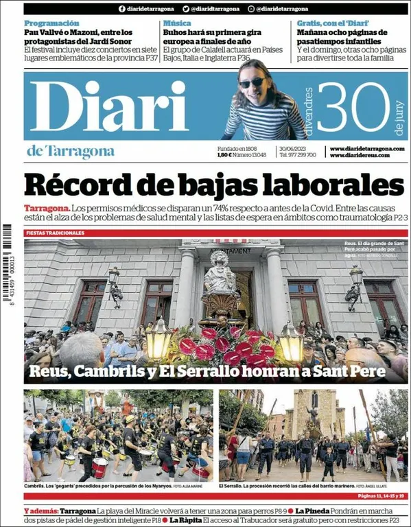 Consulta les portades dels diaris d'aquest 30 de juny