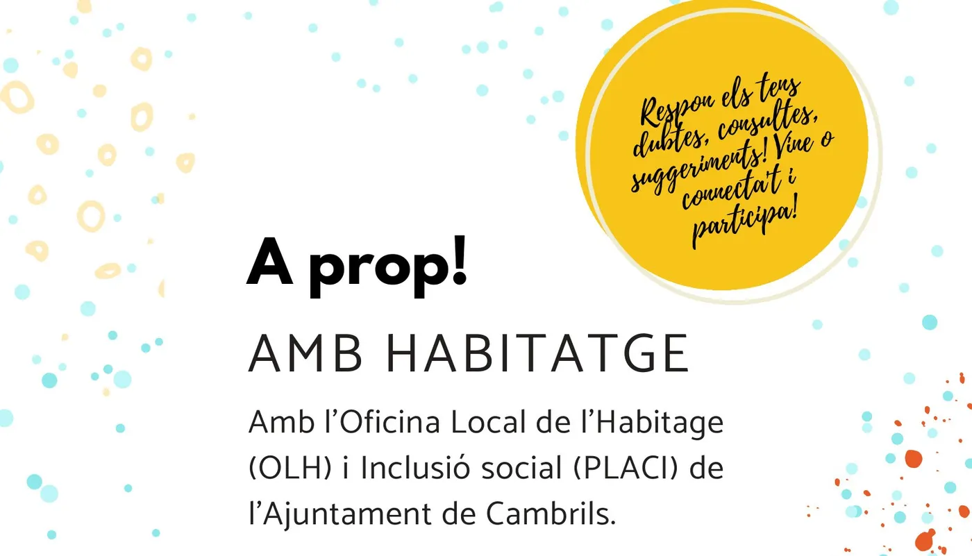 El PICI continua el seu programa amb espais de trobada a Nou Cambrils, l’Eixample Vila i Platja