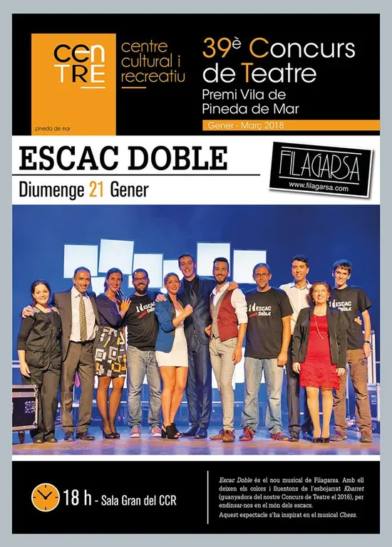 El musical 'Escac doble' enceta el 39è Concurs de Teatre Premi Vila de Pineda