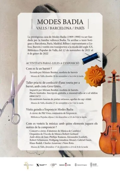 Últimes activitats de l’exposició “Modes Badia. Valls-Barcelona-París”