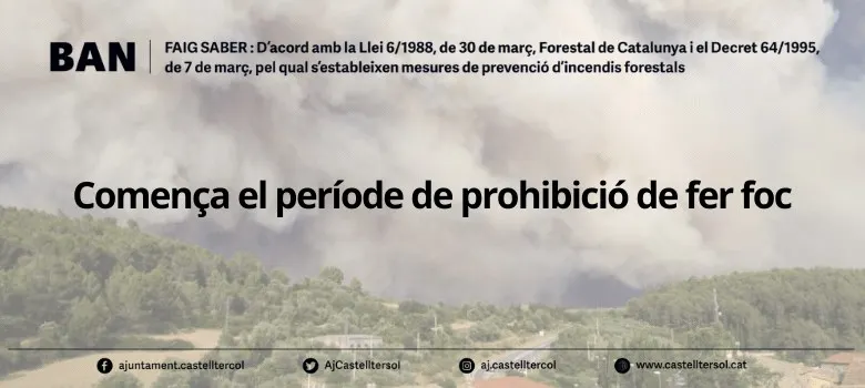Comença el període de prohibició de fer foc