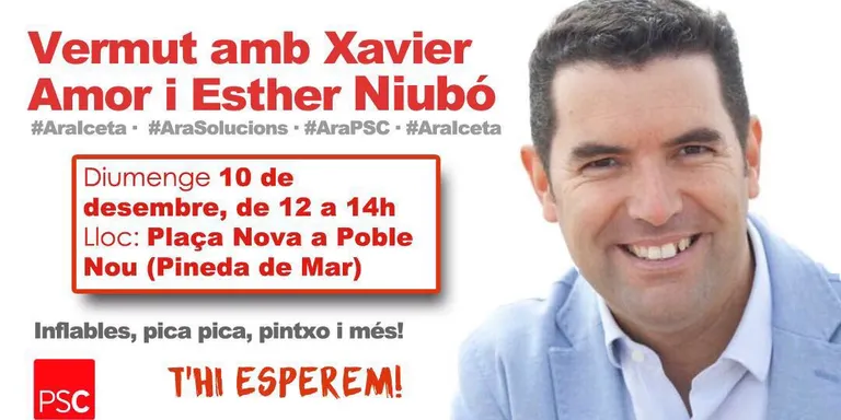 Vermut de campanya del PSC de Pineda aquest diumenge a Poblenou, amb Esther Niubó