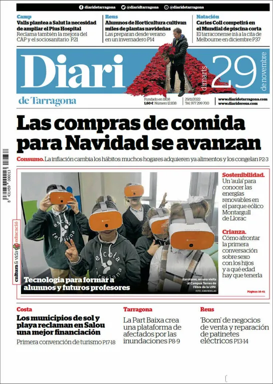 Consulta les portades dels diaris d'aquest 29 de novembre
