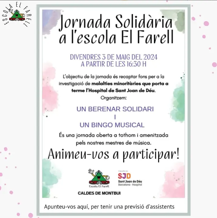 L’Escola El Farell organitza una jornada solidària amb les Malalties Minoritàries