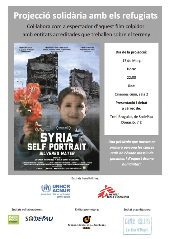 Sessió solidària de Cineclub La Seu amb la projecció de 'Syria Self-Portrait'