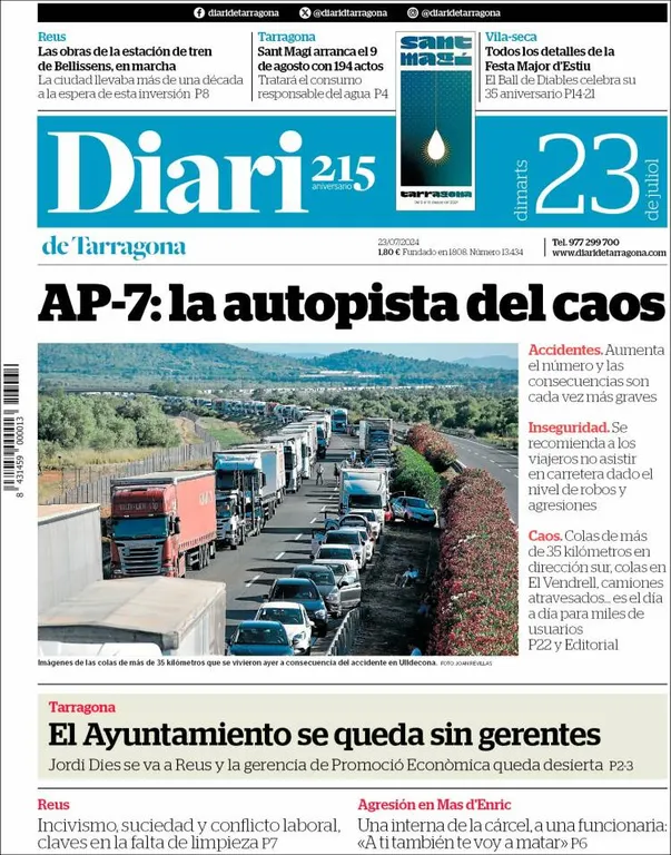 Cop d'ull als diaris d'aquest dimarts 23 de juliol
