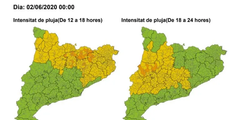 Avís de pluja intensa durant la tarda i la nit d'avui a l'Urgell